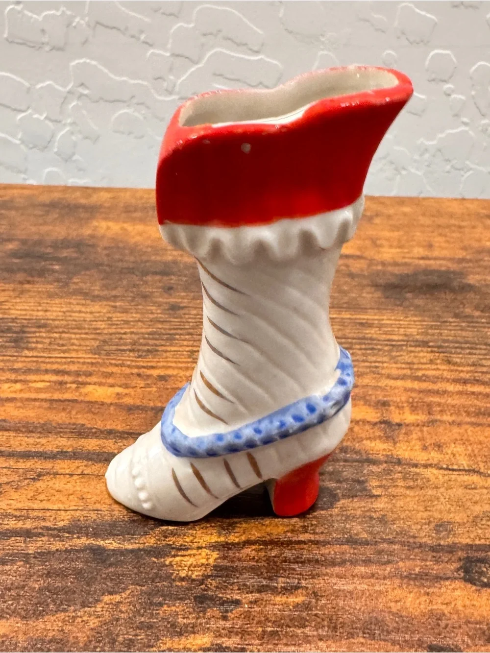 Vintage Mini Ceramic Boot Shoe Match Holder Vase Japan Made Small Miniature